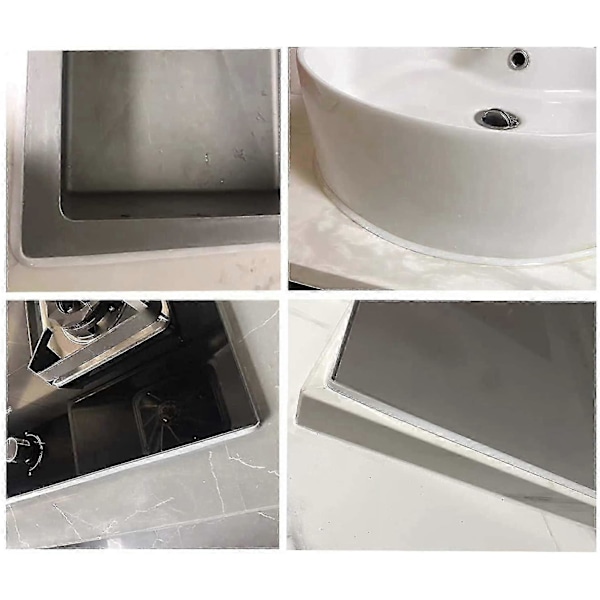 Tetningslist Selvklebende, PU Tetningstape For Badekar Baderom Toalett Kjøkken(b:7.5mm,hvit)