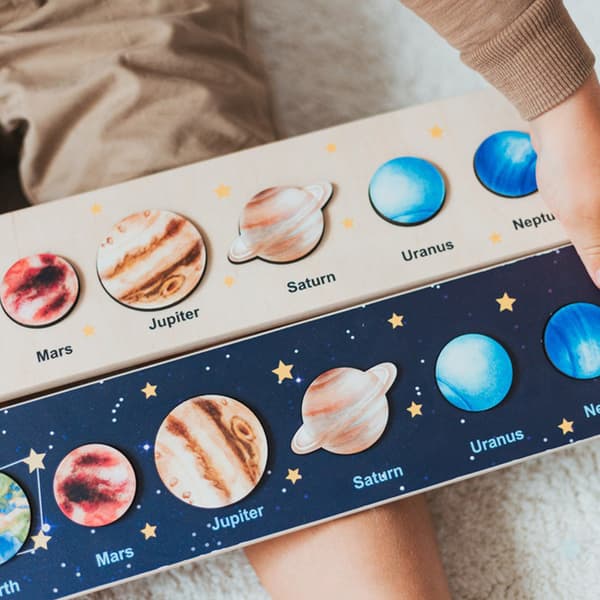 Solsystem Pussel Trä Runt Solsystem Pussel Leksak för Barn Pedagogiska Lärande Presenter för Barn Pojkar Flickor