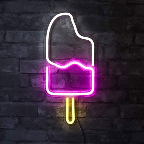 Popsicle-formede LED-neonlys skilte til vægdekoration til hjemmet, fester og ferier