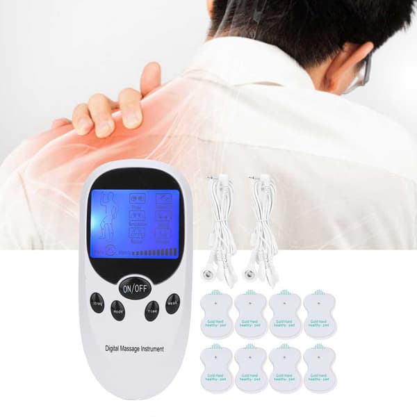 Digital Elektronisk Dobbelt Output Massager Muskelstimulator Smertelindring Massageinstrument