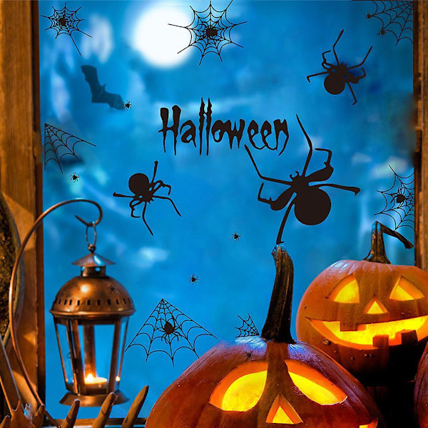 Halloween-lepakko ja hämähäkki -ikkunatarrat - Juhlatarvikkeet
