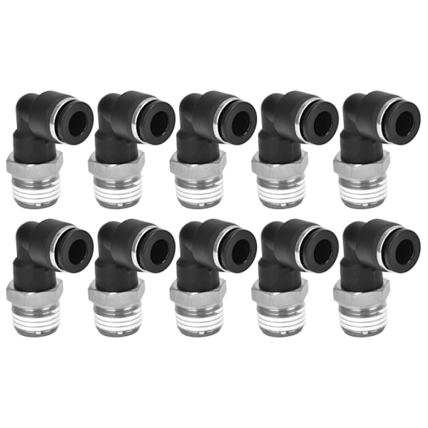 10 stk pneumatiske konnektorer L form retvinklet udvendigt gevind Hurtig rørfittings Luftkompressor tilbehør6 02