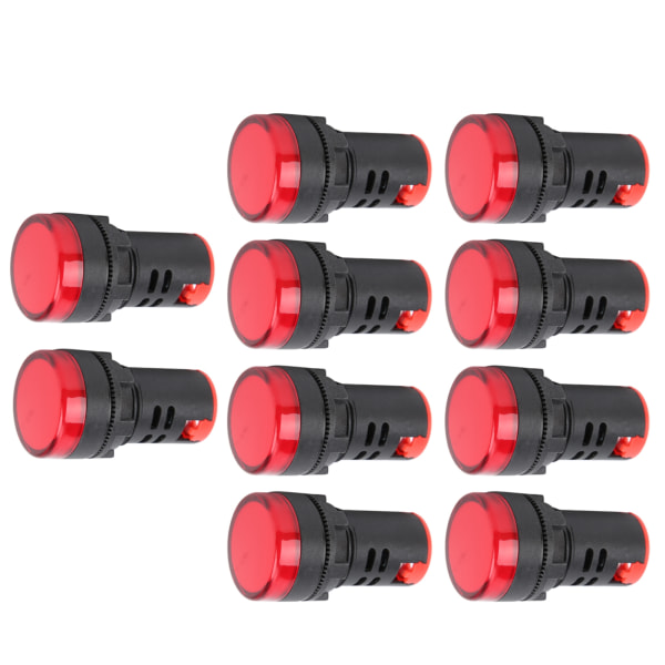 10 kpl AD16-22DS korkean kirkkauden punainen LED-signaalilamppu LED-merkkivalo signaalin ilmaisuun AC/DC110V