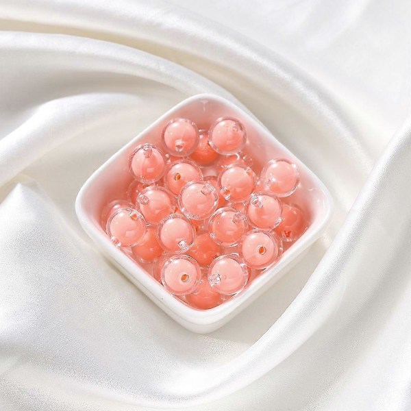 30-50 st Färgglada AB Frostade Klara Akrylkulor för DIY Smyckestillverkning Handgjorda Tillbehör Storlek 8-15mm TransparentRosa 13mmx30st