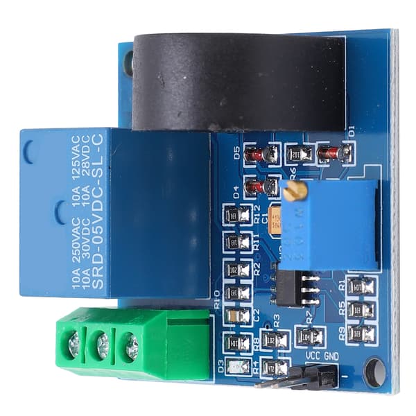 Strømsensormodul PCB Liten 5V Relé AC Overstrømsbeskyttelse Deteksjonsenhet
