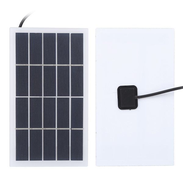 2W 5V Polysilicon Solpanel med DC-gränssnitt för laddning av 3,7V batteri för utomhuslampor