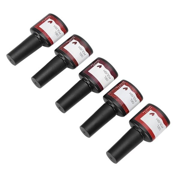Red Series Nail Art UV-geelilakka Shiny Soak Off Gel Polish Set manikyyrityökalu 5kpl x 8ml