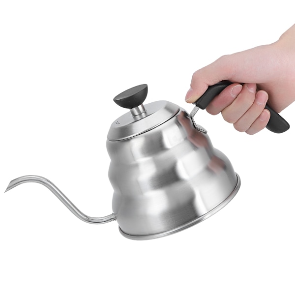 Rostfritt stål hushåll kaffedryp gåshals vattenkokare häll över kaffekanna tekanna 1000 ml