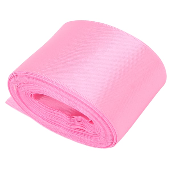 Dubbelsidig satinbandrulle 5m/16,4ft längd 38mm/1,5in bredd DIY polyester presentförpackningsband för hantverk hårprydnaderRosröd