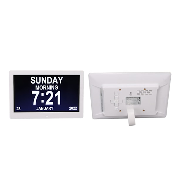 Digital fotoram 10 tum 1024x600 LCD väckarklocka fjärrkontroll 100-240V för hem EU-kontakt