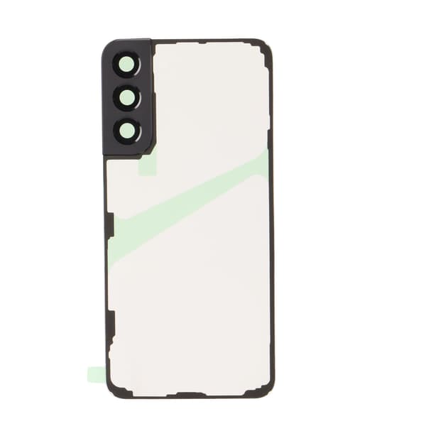 Baggrundsglasdæksel Transparent Sort Ramme med Mobiltelefon Stativ Bagdæksel Husdør til Galaxy S22+Plus