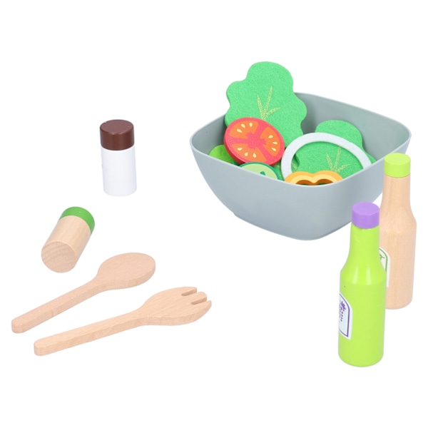 Pojkar Flickor Trä Kök Leksaker Barn Simulering Sallad Matlagning Låtsaslek Leksak Set