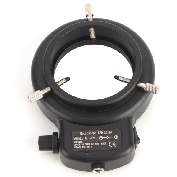Mikroskop LED-lys Industrielt justerbar 144LED ringlampe med sort skal AC100-240VEU-stik