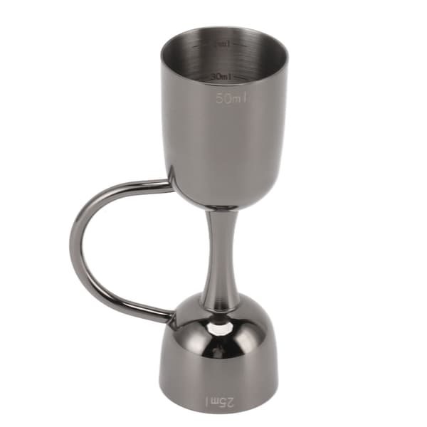 Dobbeltsidig Cocktail Bell Jigger Rustfritt Stål Dobbel End Vin Målekopp Jigger for Bar Bartender Svart Plating