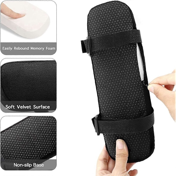 Stol Armstödsdynor 2 st, Memory Foam Spelstolsdyna, Svart