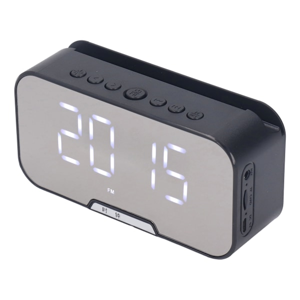 Spegelsalarmklocka Bluetooth-högtalare Uppladdningsbar digital väckarklocka Bluetooth-högtalare 7 dagars batteritid Avloppsljudkvalitet