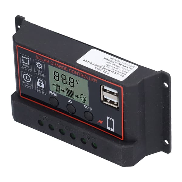 Smart Charge Controller Fotovoltaisk Kraftgenerering Automatisk Kontrollutrustning 12V 24V 30ARöd