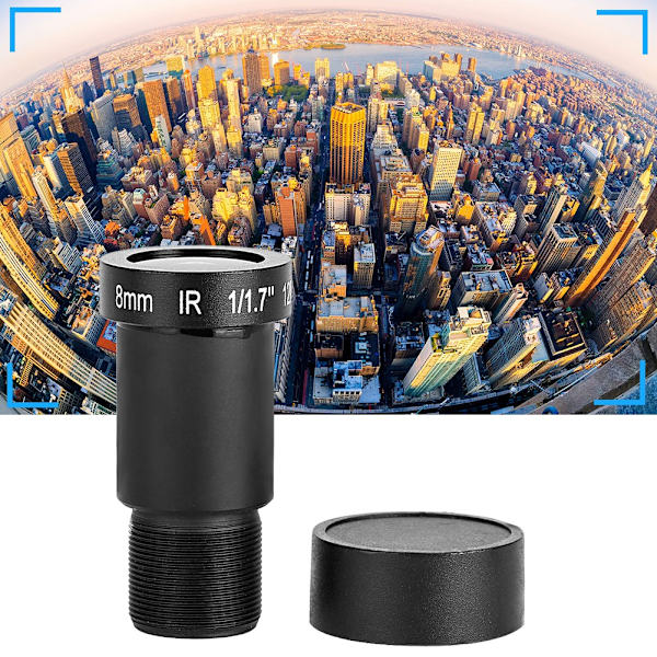 8 mm fast brännpunkt 12 MP UHD F1.8 M12x0.5 kortobjektiv Smart övervakningskamera ersättningsdelar