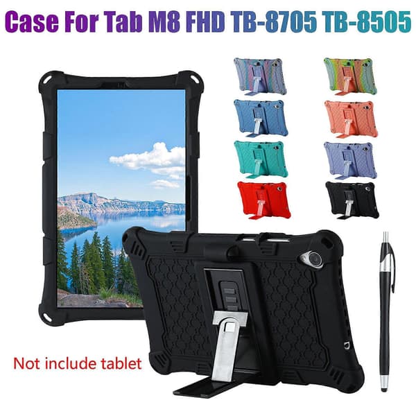 Silikoneetui til Tab M8 TB-8705F Tab M8 HD TB-8505X/F 8-tommer tabletetui til Tab M8 8705 med pen (G
