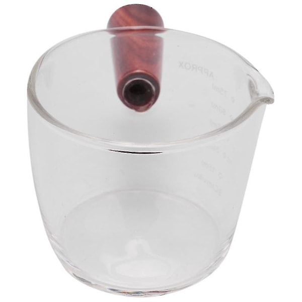 75 ml Glass Målebeger Espresso Shot Pitcher med Enkelt Tute og Trehåndtak
