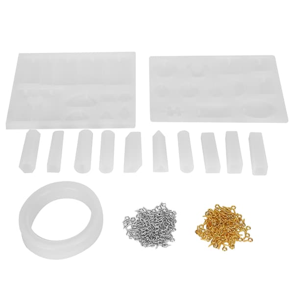 Smyckeshänge Silikonformar DIY Gjutformar Skruvögla Stift Kit Smyckestillverkningsaccessoar