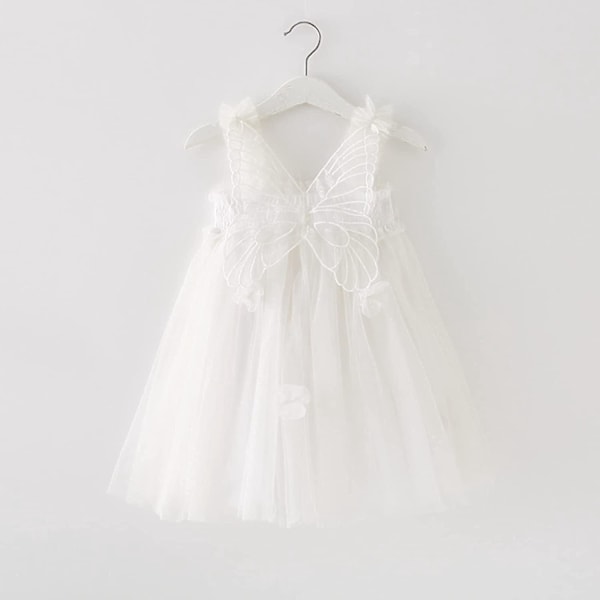 Sommerfuglevinge Fe Tulle Prinsessekjole til Småbørn Piger - Hvid 100CM