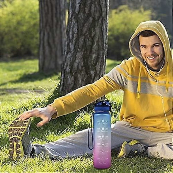Kannettava urheilujuomapullo aikamerkinnällä, 950 ml:n motivoiva juomapullo aikamerkinnällä