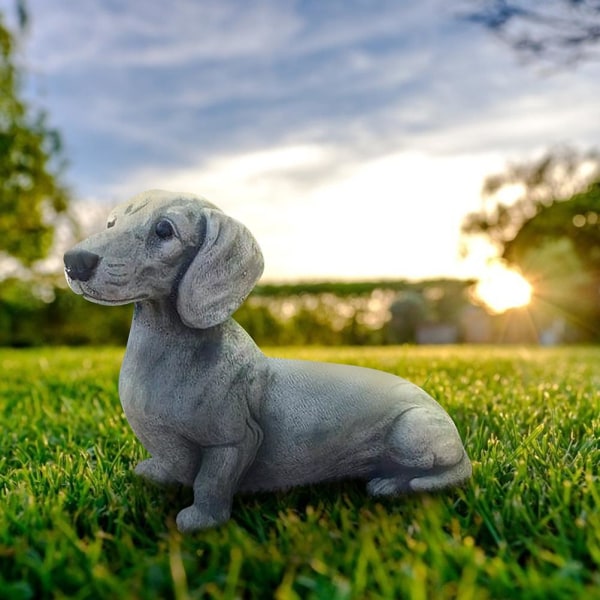 Trädgård hundstaty prydnad realistisk harts djurskulptur för utomhusdekoration Dog Lover Gift