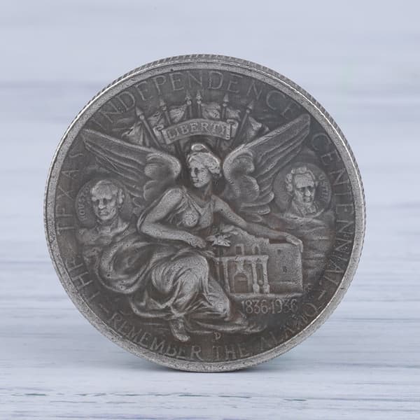 USA 1936 D Texas Messing Sølv Dollar Vintage Mindesmønt