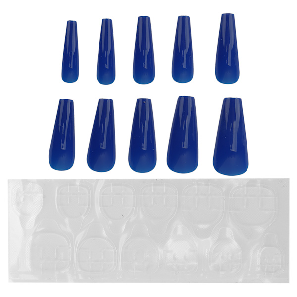 10 stk. rene farve fuld dækning falske negle kvinder piger elegant fashionabel falsk neglespids manicure værktøj N5354‑05