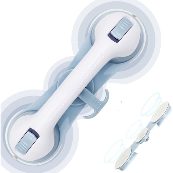 Optimized Title: "Light Blue Shower Handle with 3 Safety Suction Cups - Ideal for Bath, Shower, and Mobility Support for Children and the Elderly"