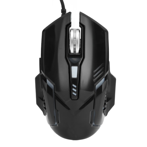 Trådbunden spelmus DPI 1200 1800 2400 3600 Ljudlös ergonomisk USB-gränssnitt RGB-bakgrundsbelyst PC-spelmöss för hemdator kontor svart