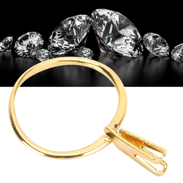 Profesjonell diamantholder edelstener Spring Prong Claw Ring Smykker Display Tilbehør Gul (lang)