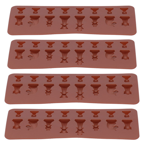 4 STK Sjakkform Silikonform Sjokoladekakform for DIY-baking