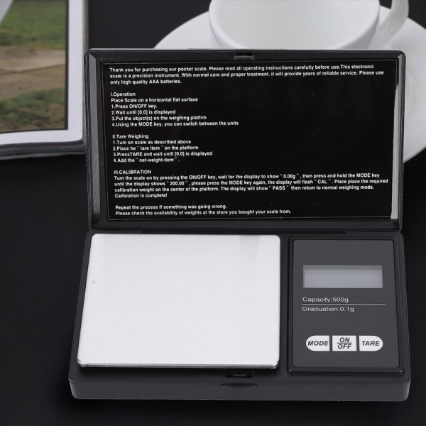 Mini kannettava korkean tarkkuuden LED-taskuvaaka kultainen hopea timanttikoru (500g/0.1g)
