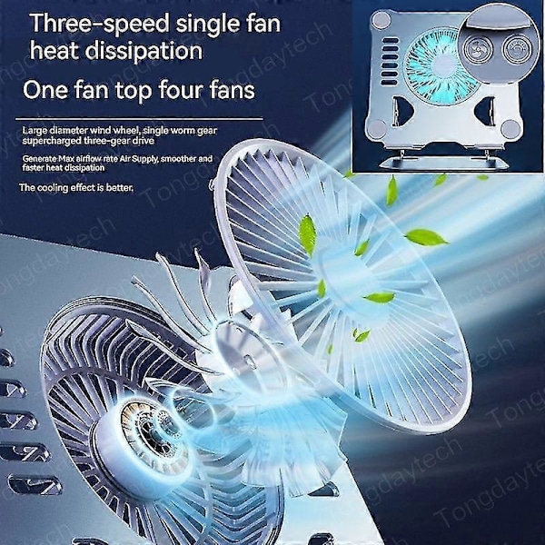 Universal Legering Tablet Stand Skrivebordsforhøjer Justerbar Skrivebordskøleventilator Foldbar Notebook Holder Til 12.9 Laptop 15.9 ZD B2 UU Grå