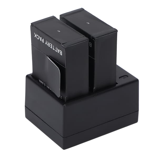 Kamerabatterilader Rask dobbeltspors batterilader med 2 batterier kompatibel for Hero 2 3
