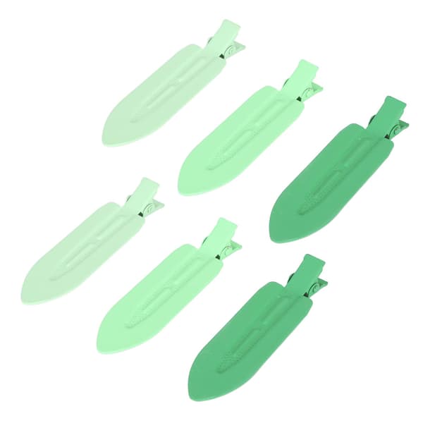 30 STK. Bladformede Hår Duck Clips Krølfri Hårspænder Frisør Styling Tilbehør til Makeup Grøn