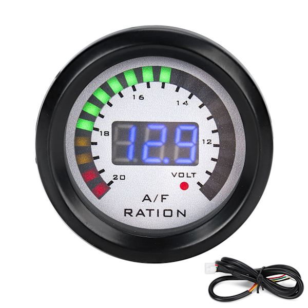 52mm bil luft-drivstoffforholdsmåler LED blå digital for 12V 4/6/8 sylinder bensinbil