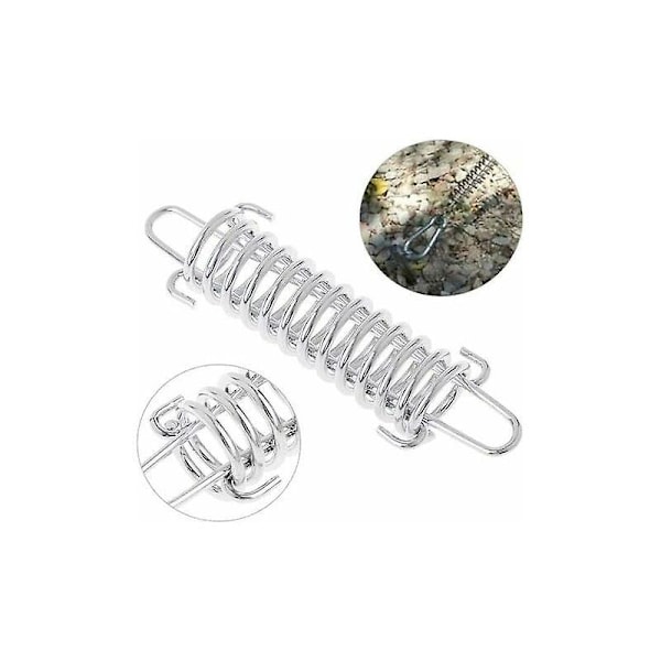 4 Stycken Skuggsegel Fjäder, Skuggsegel Spännare Fjäder, Skuggsegel Spänningsfjäder, Tältspänningsfjäder för Camping, Tältfjäder i Stål Repspänne (Silver)