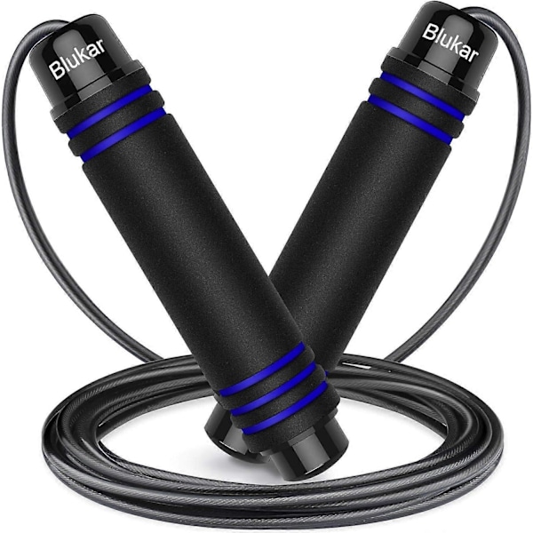Sjippetov, justerbart speed rope med hudvenlige skumhåndtag, justerbar længde, skridsikkert og ideelt til fitness & udholdenhed & rebløb