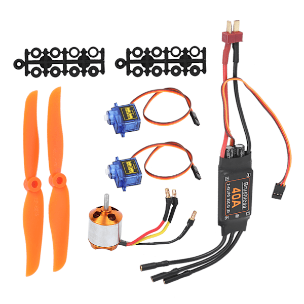 A2217 2300KV børsteløs motor 40A ESC SG90 9G mikro servo 6035 propel til RC-fly (A2217 2300KV motor 40A ESC SG90 9G servo 6035 propel )