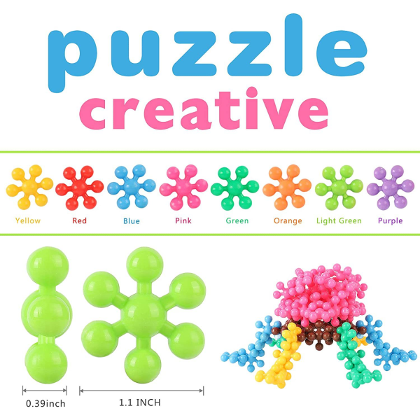 Children's Intelligence Plommon Blossom Byggklossar Leksaker Snowflake Bordsleksaker Pojkar och flickor 3-7 år (50 korn)