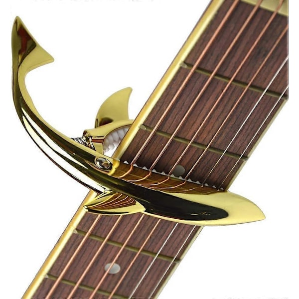 Zinklegering Gitarr Capo Haj Capo för Akustisk och Elektrisk Gitarr med Bra Handkänsla, Inget Bandrassel och Hållbar (Guld)