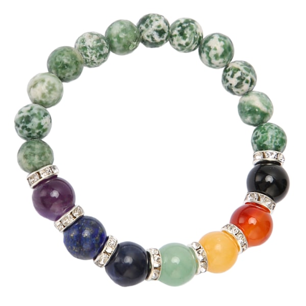 Chakra Armbånd Elastisk String Stress Relief Afslappende Tæt forbundet perlearmbånd til Meditationsfest Healing Grøn