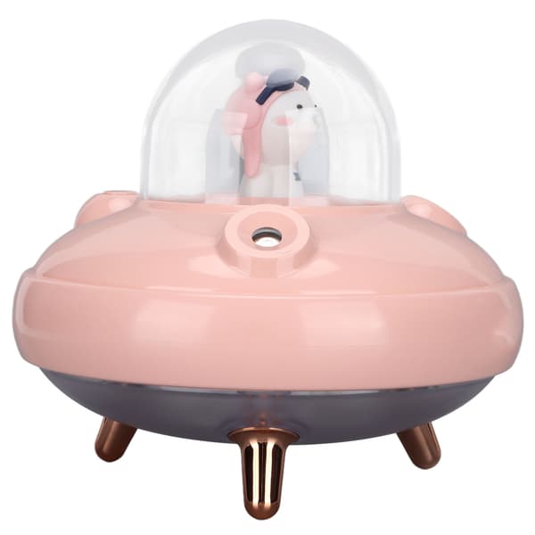 UFO Söt Mini Luftfuktare 500ml Dubbla Munstycken Liten Sval Dimma Luftfuktare för Kontor Resor Sovrum Babyrum Bil Rosa