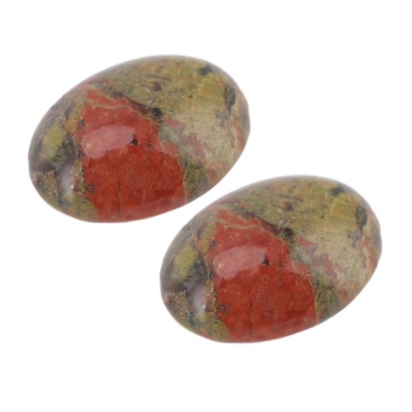 20st cabochons pärlor ovala äggformade slät yta Blomma grön polerade cabochons stenar för smyckenstillverkning