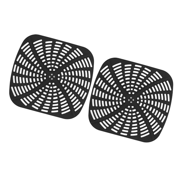 2 st återanvändbara silikonfritösfoder, reptåliga silikonfodermattor för Ninja Foodi AG301 fritös, svart