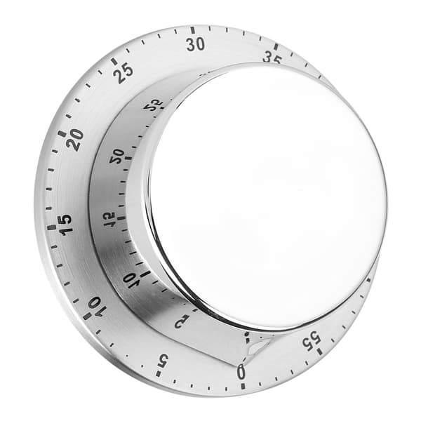Manuell Mekanisk Kökstimer med Magnetisk Bas Nedräkning Matlagning Bakning Tidsverktyg Silver