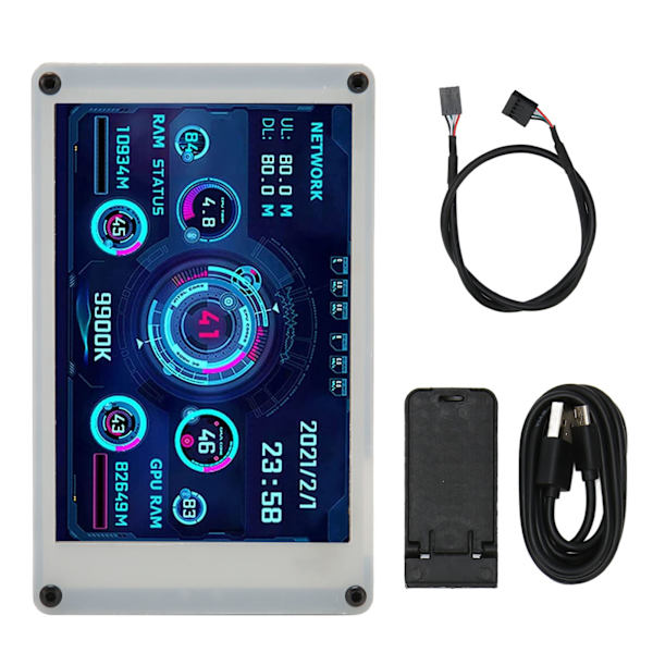3,5-tums datortemperaturövervakare Dubbel USB PC-sensorpaneldisplay för AIDA64 PC CPU GPU RAM HDD Dataövervakare för RasPi för Linux